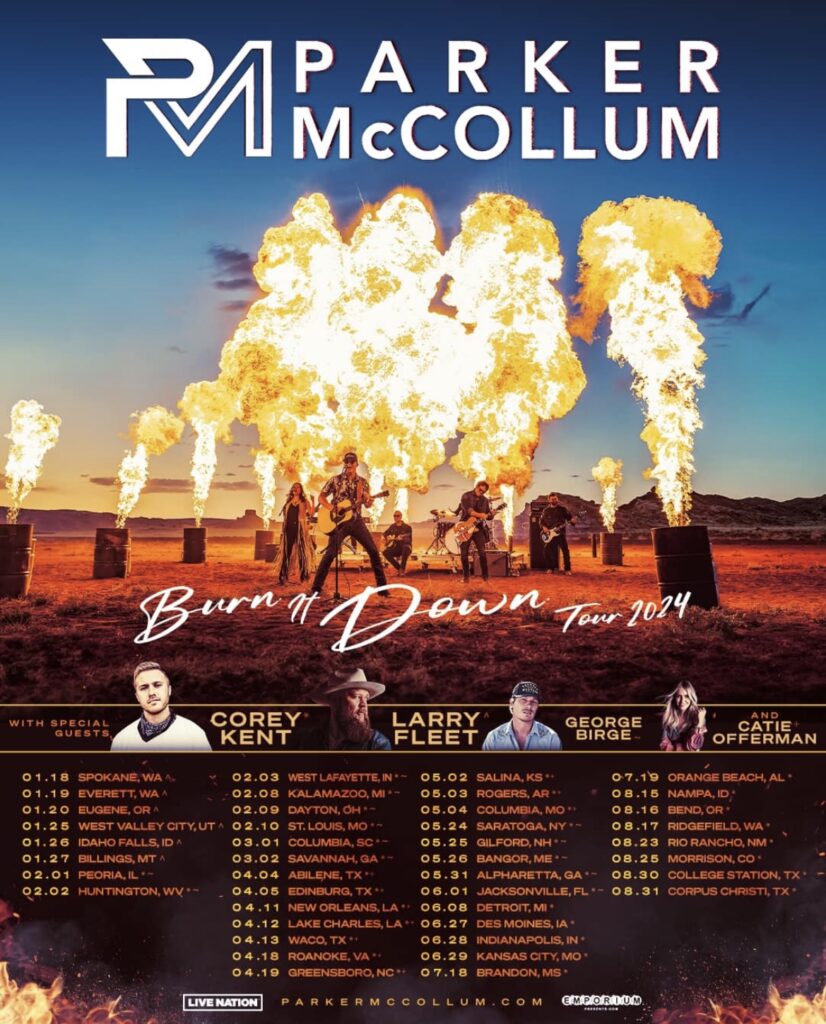 Parker McCollum Announces 2024 “Burn It Down” Tour With Corey Kent