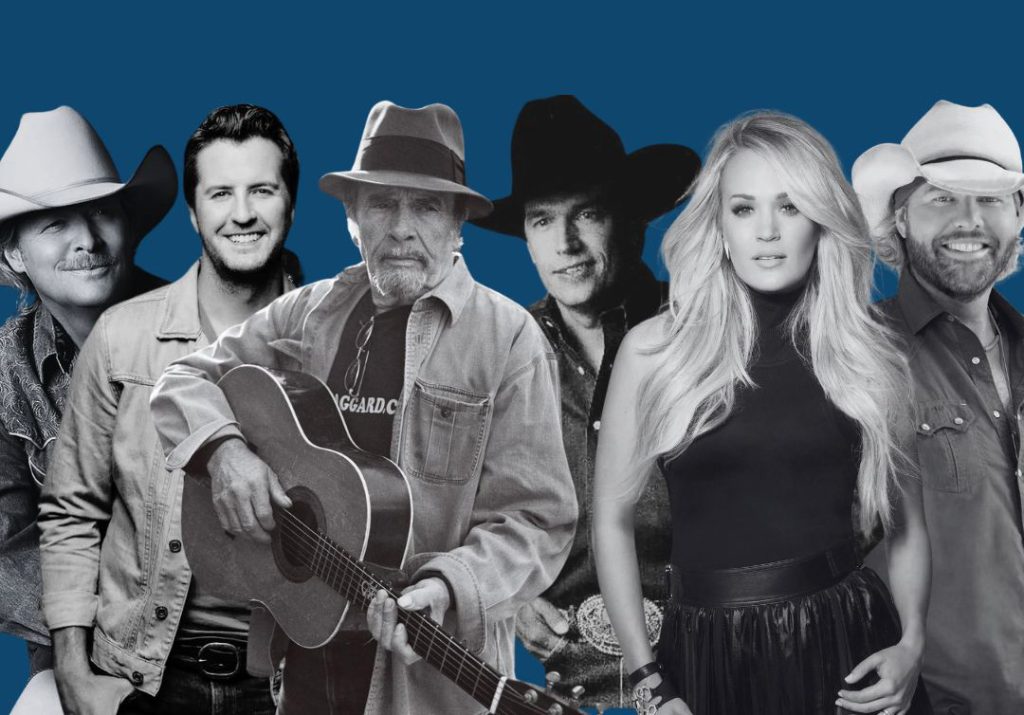 Alan Jackson, Luke Bryan, Merle Haggard, George Strait, Carrie Underwood, Toby Keith