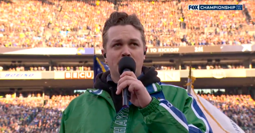 Zach top national anthem NFC