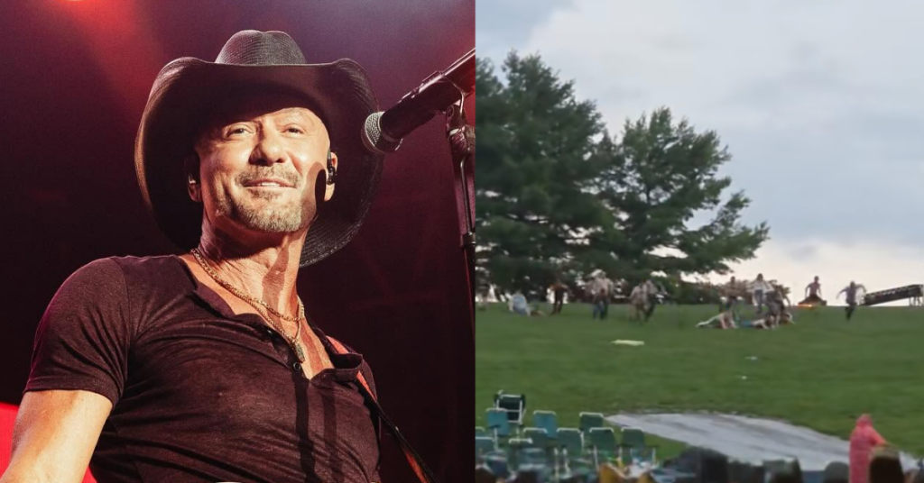 Tim McGraw Fans Keep Themselves Entertained During Weather Delays In The Most Redneck Way Possible – Slip N’ Sliding Down The Muddy Lawn Of Pittsburgh Show Belly-Flop Style