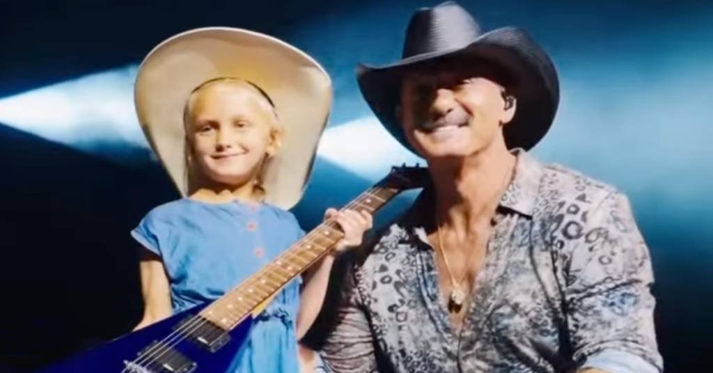 Tim McGraw Starts Tradition Of Handing Out A Guitar From A Local Pawn Shop To One Lucky Fan At Every Tour Stop, Shares Video Of The Little Girl Who Received The First One On Opening Night