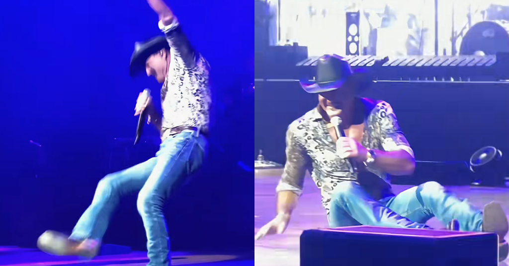 Tim McGraw Takes A Gnarly Fall On His A** During Cincinnati Show – And Somehow Makes An Impressive Recovery